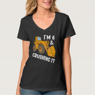 Kids I'm 6 And Crushing It Funny Future Digger Ope T-Shirt