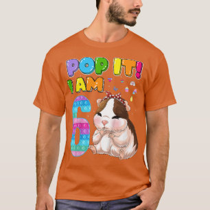 Kids I'm 6 Years Old 6th Birthday Guinea Pig Girls T-Shirt