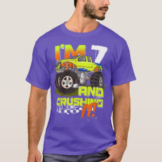 Kids I'm 7 And Crushing It - Monster Truck 7 Years T-Shirt