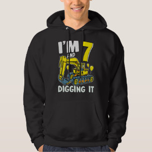 Kids I'm 7 And Digging It 7 Years Boy 7rd Birthday Hoodie