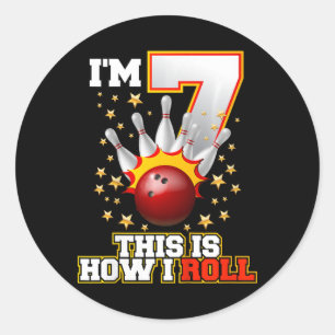 Kids I'm 7 This Is How I Roll 7th Year Old Birthda Classic Round Sticker