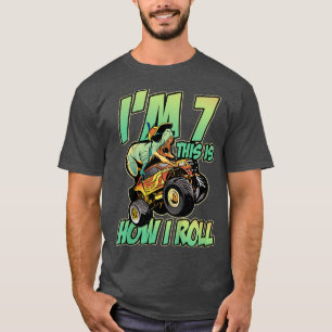 Kids I'm 7 This Is How I Roll Monster Truck 7th Bo T-Shirt
