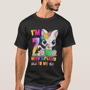 Kids I'm 7 Years Old  7th Birthday Girls Teens Haw T-Shirt