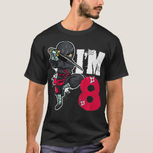 Kids Im 8 years old Ninjas 8th birthday T-Shirt