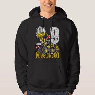 Kids I'm 9 And Crushing It 9th Birthday Boys Birth Hoodie