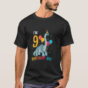 Kids I'm 9 Birthday Boy Brachiosaurus 9 Year Old 9 T-Shirt