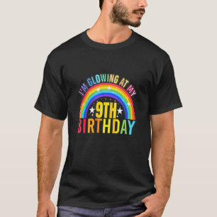 Kids I'm Glowing At My 9th Birthday Party 9 Years T-Shirt