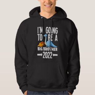 Kids I'm Going To Be A Big Brother 2022 Dino Dinos Hoodie