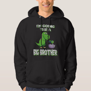 Kids I'm Going To Be A Big Brother Dinosaur Hoodie