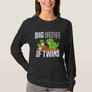 Kids I'm Going To Be A Big Brother Of Twins Dino D T-Shirt