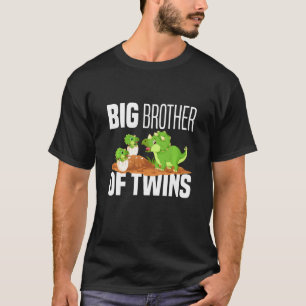 Kids I'm Going To Be A Big Brother Of Twins Dino D T-Shirt