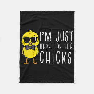 Kids Im Just Here For The Chicks Cute Easter Boys Fleece Blanket