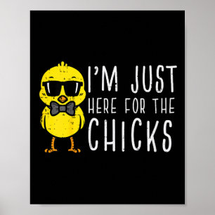 Kids Im Just Here For The Chicks Cute Easter Boys Poster