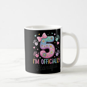 Kids I'm Ly A Handful Five 5th Birthday Girls Boys Coffee Mug