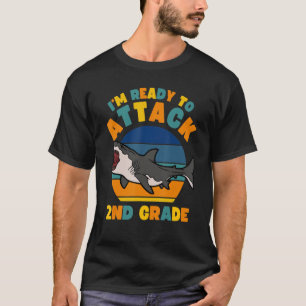 Kids I'm Ready To Attack 2nd Grade Megalodon Shark T-Shirt