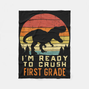 Kids Im Ready To Crush 1st Grade Dinosaur Ck To Sc Fleece Blanket