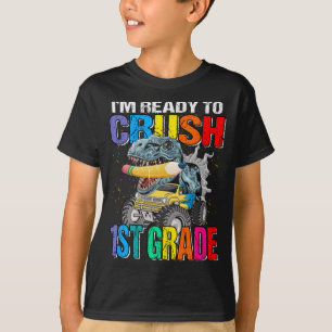 Kids I'm Ready To Crush 1st Grade Monster Truck T-Shirt