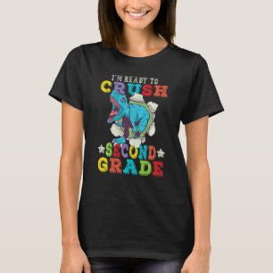Kids Im Ready To Crush 2nd Grade Dinosaur Back To T-Shirt