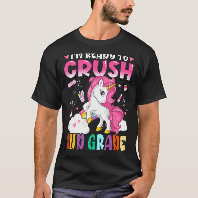 Kids I'm Ready To Crush 2nd Grade Magical Unicorn  T-Shirt (Front)