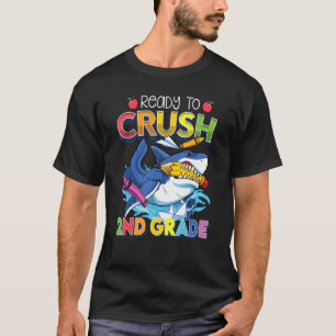 Kids I'm Ready To Crush 2nd Grade Shark Back To Sc T-Shirt