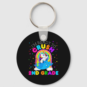 Kids I'm Ready to Crush 2nd Grade Unicorn First Da Key Ring