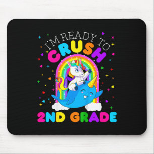 Kids I'm Ready To Crush 2nd Grade Unicorn First Da Mouse Mat