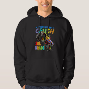 Kids I'm Ready To Crush 3rd Grade Dinosaur Monster Hoodie