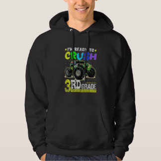Kids I'm Ready To Crush 3rd Grade Monster Truck Ba Hoodie