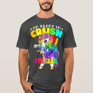 Kids I'm Ready to Crush 5th Grade Dabbing Unicorn T-Shirt
