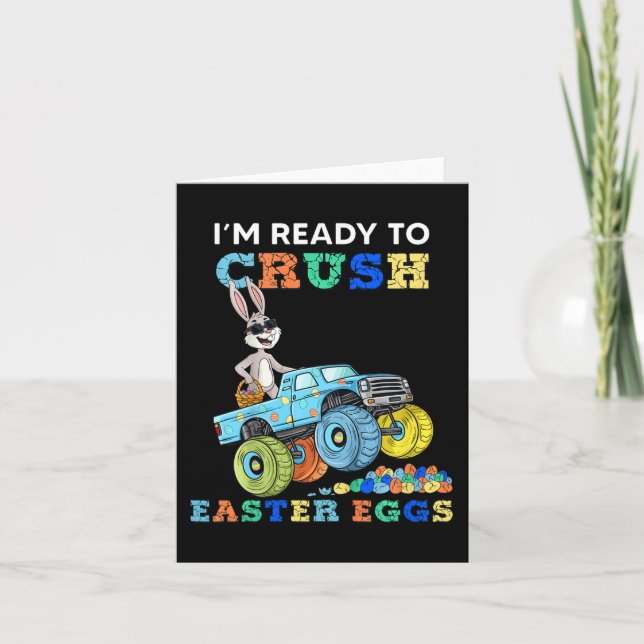 Kids Im Ready To Crush Easter Eggs Rabbit In A Mon Card (Front)