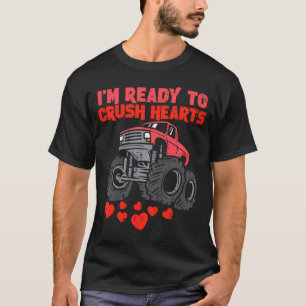 Kids Im Ready To Crush Hearts Monster Truck Boys V T-Shirt