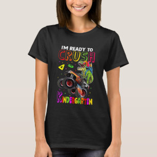 Kids I'm Ready To Crush Kindergarten Dinosaur Back T-Shirt