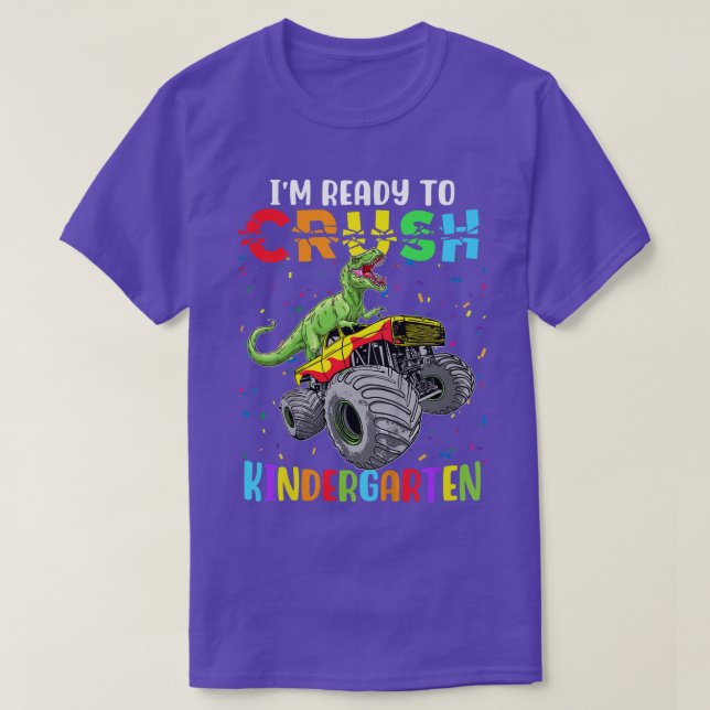 Kids I'm Ready To Crush Kindergarten Monster Truck T-Shirt (Design Front)