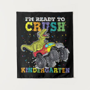 Kids I'm Ready To Crush Kindergarten Monster Truck Tapestry