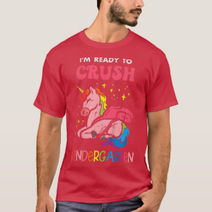 Kids I'm Ready To Crush Kindergarten Unicorn Back  T-Shirt