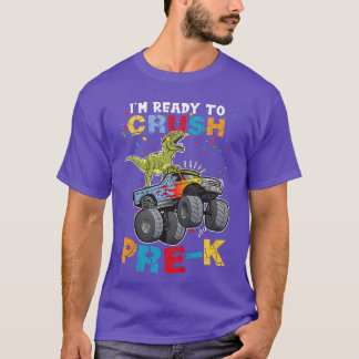 Kids I'm Ready To Crush Pre-K Monster Truck Dinosa T-Shirt