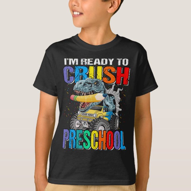Kids I'm Ready To Crush Preschool Monster Truck  T-Shirt (Front)