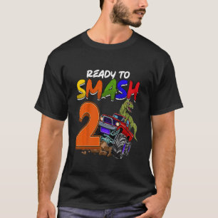 Kids I'm Ready To Smash 2 Monster Truck Rex Birthd T-Shirt