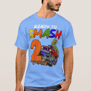 Kids I'm Ready To Smash 2 Monster Truck T-Rex Birt T-Shirt