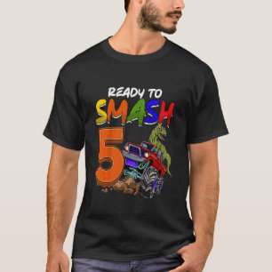 Kids I'm Ready To Smash 5 Monster Truck Rex Birthd T-Shirt