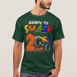 Kids I'm Ready To Smash Being 2 Monster Truck Birt T-Shirt