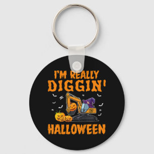 Kids I'm really Diggin Excavator Construction Hall Key Ring