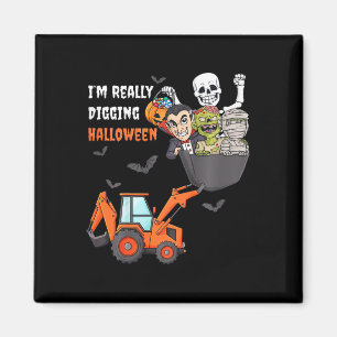 Kids I'm Really Digging Halloween Skeleton Zombie Magnet