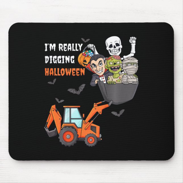 Kids I'm Really Digging Halloween Skeleton Zombie  Mouse Mat (Front)