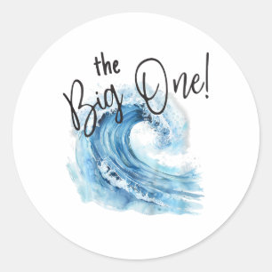 Kids I'm The Big One Wave 1st Birthday By Surfing Classic Round Sticker