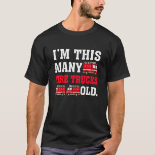Kids Im This Many Fire Trucks Old  Four Year Old B T-Shirt