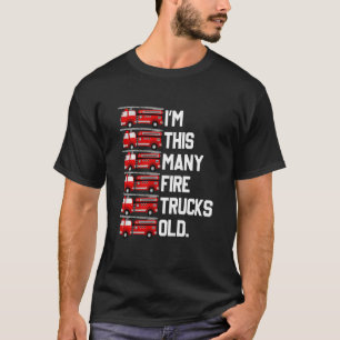 Kids Im This Many Fire Trucks Old  Four Year Old B T-Shirt