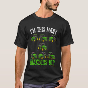Kids I'm This Many Tractors Old Kid 7th Birthday 7 T-Shirt