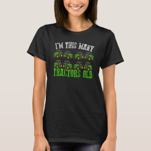 Kids I'm This Many Tractors Old Kid 8th Birthday 8 T-Shirt
