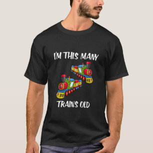 Kids I'm This Many Trains Old Boy 2nd Birthday Tra T-Shirt